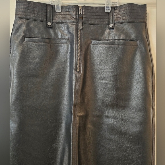 Pilcro Faux Leather Moto Midi Skirt (size 12) - Picture 6 of 11